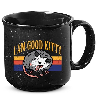 I Am Good Kitty Opossum Retro Possum Cat Pet 15oz Campfire Ceramic Mug