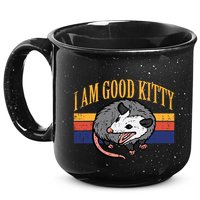 I Am Good Kitty Opossum Retro Possum Cat Pet 15oz Campfire Ceramic Mug