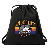 I Am Good Kitty Opossum Retro Possum Cat Pet Drawstring Bag