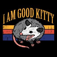 I Am Good Kitty Opossum Retro Possum Cat Pet 16 in Basic Backpack