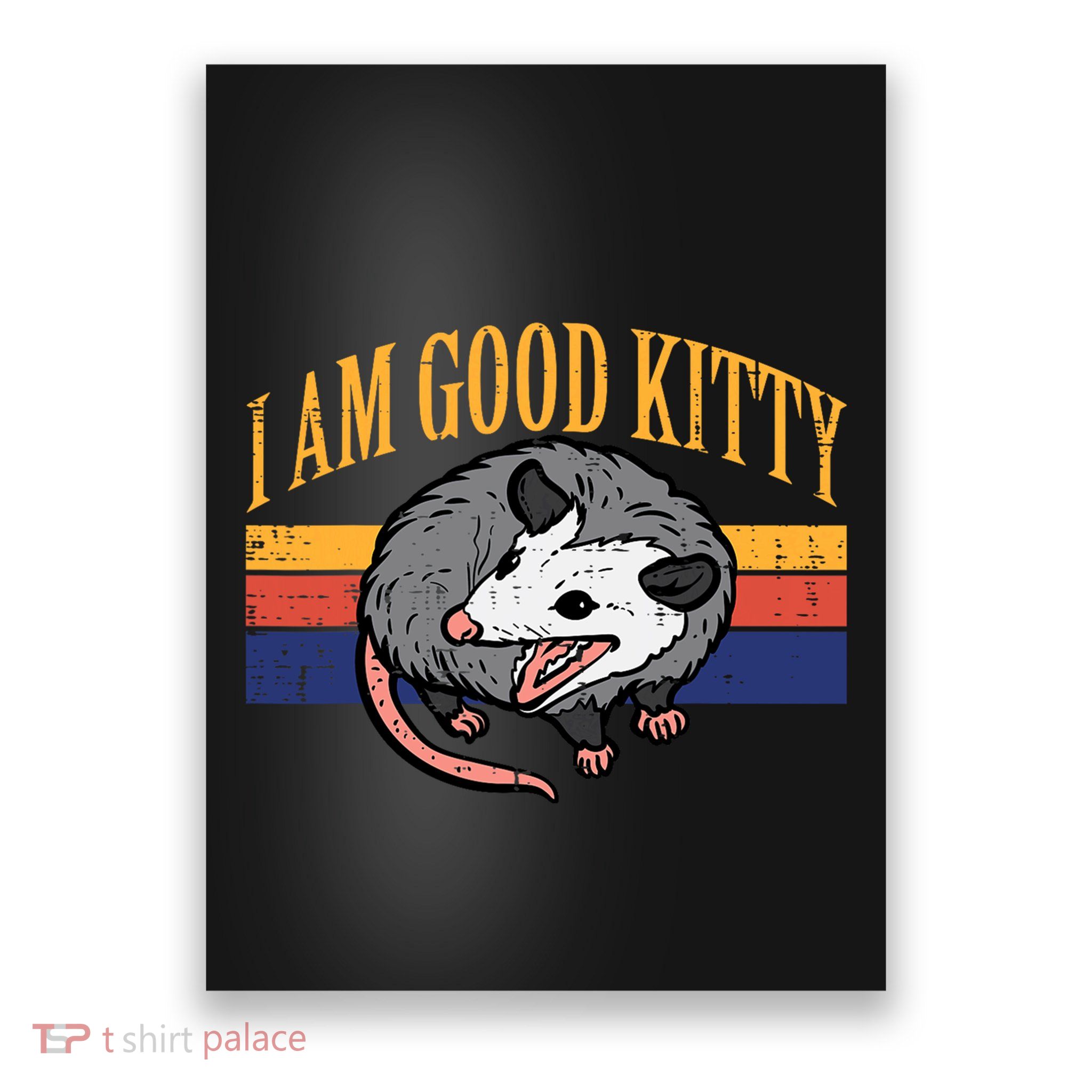 I Am Good Kitty Opossum Retro Possum Cat Pet Poster