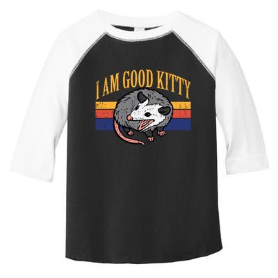 I Am Good Kitty Opossum Retro Possum Cat Pet Toddler Fine Jersey T-Shirt