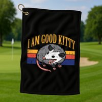 I Am Good Kitty Opossum Retro Possum Cat Pet Golf Towel