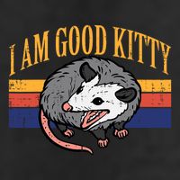 I Am Good Kitty Opossum Retro Possum Cat Pet Golf Towel