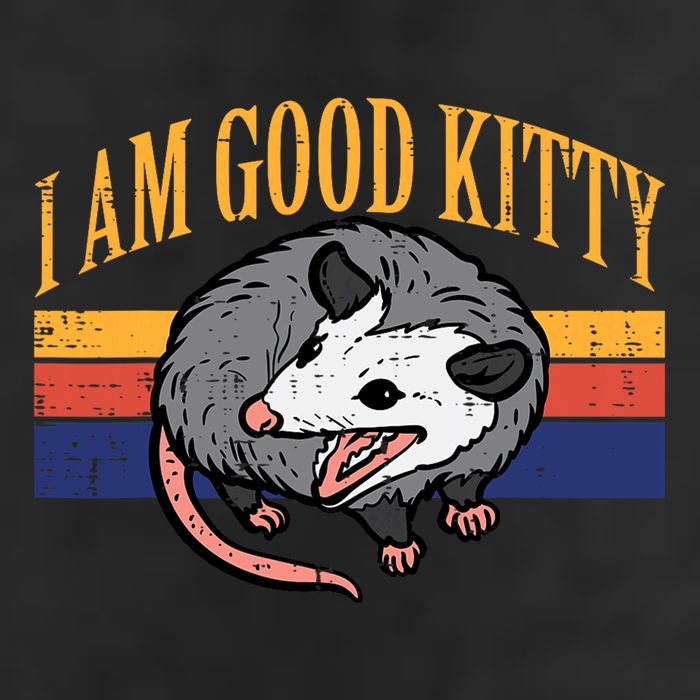 I Am Good Kitty Opossum Retro Possum Cat Pet Golf Towel