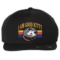 I Am Good Kitty Opossum Retro Possum Cat Pet Wool Snapback Cap