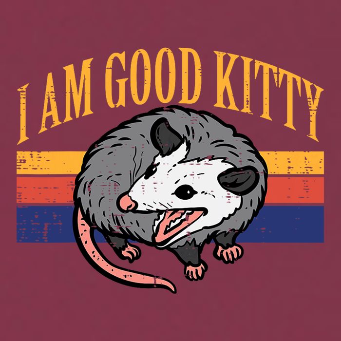 I Am Good Kitty Opossum Retro Possum Cat Pet 16oz Travel Tumbler