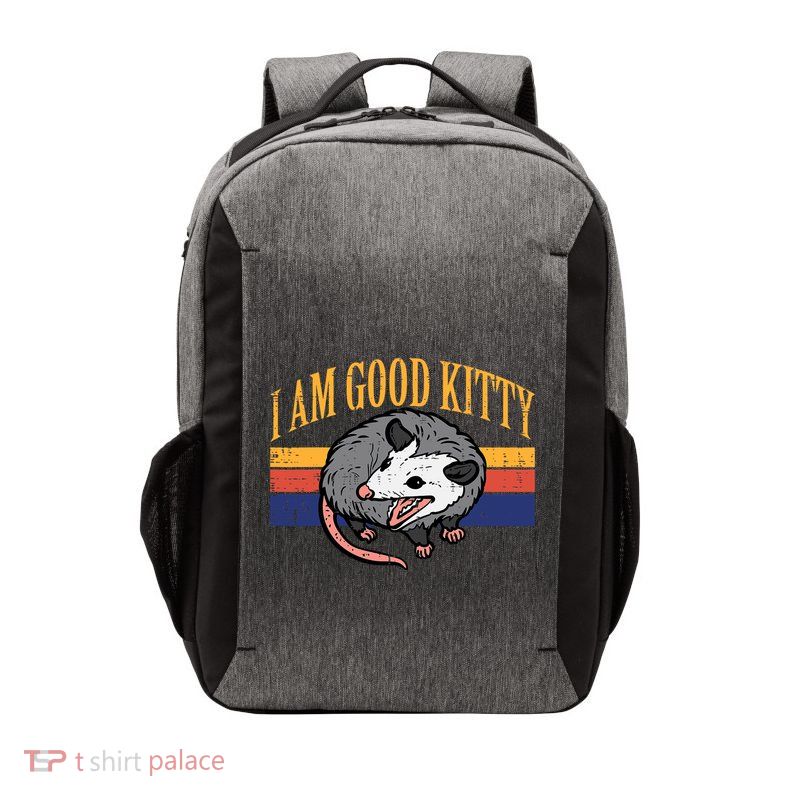 I Am Good Kitty Opossum Retro Possum Cat Pet Vector Backpack
