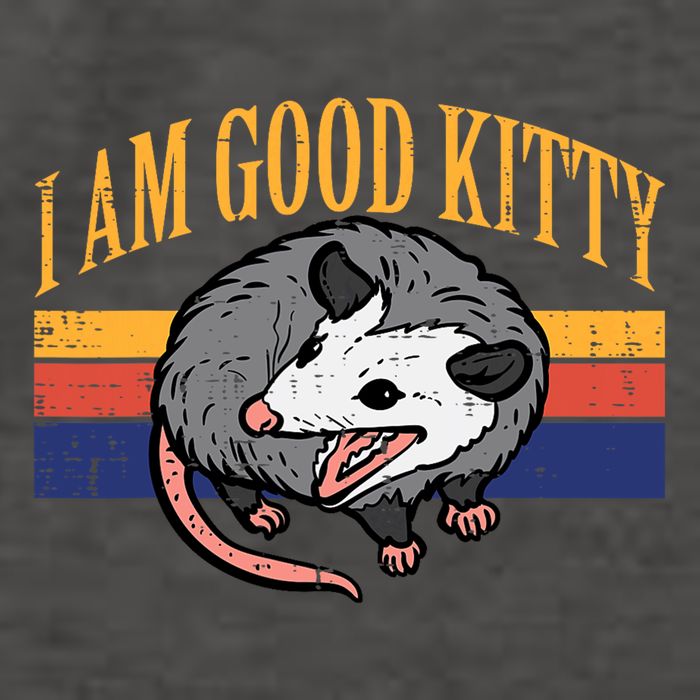 I Am Good Kitty Opossum Retro Possum Cat Pet Vector Backpack