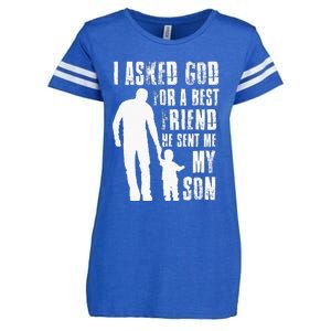 I Asked God For A Best Friend He Sent Me My Son Fathers Day Enza Ladies Jersey Football T-Shirt