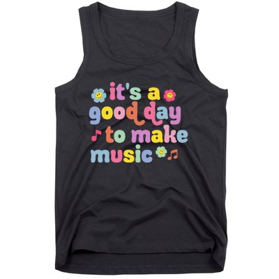 It's A Good Day To Make Music Music Teacher Retro Groovy Tank Top