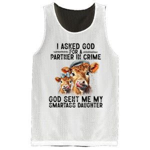 I Asked God Partner In Crime He Sent Me My Smartass Daughter Mesh Reversible Basketball Jersey Tank