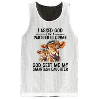 I Asked God Partner In Crime He Sent Me My Smartass Daughter Mesh Reversible Basketball Jersey Tank