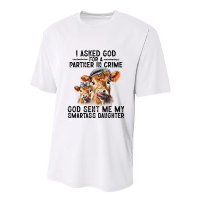 I Asked God Partner In Crime He Sent Me My Smartass Daughter Youth Performance Sprint T-Shirt
