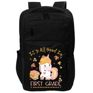 Its All Good In First Grade Autumn Unicorn Teacher Gift Impact Tech Backpack