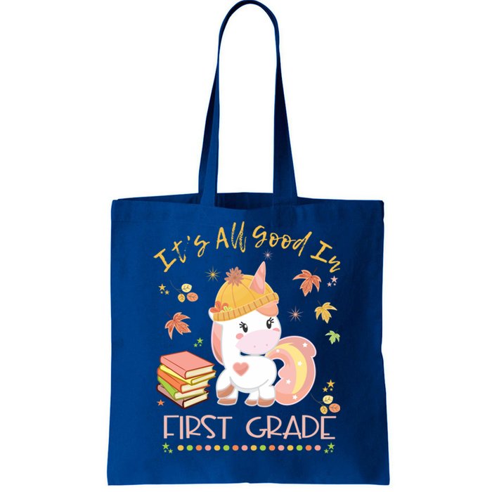 Its All Good In First Grade Autumn Unicorn Teacher Gift Tote Bag