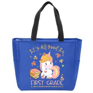 Its All Good In First Grade Autumn Unicorn Teacher Gift Zip Tote Bag