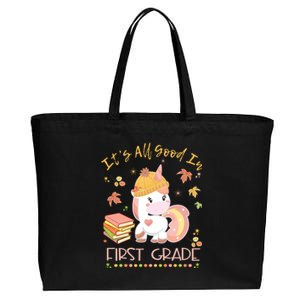 Its All Good In First Grade Autumn Unicorn Teacher Gift Cotton Canvas Jumbo Tote