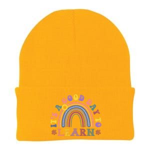 It's A Good Day To Learn Colorful Rainbow Back To School Knit Cap Winter Beanie