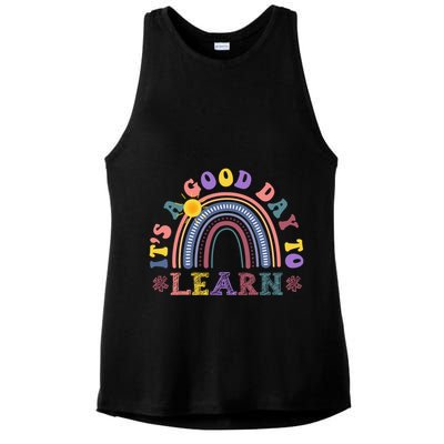 It's A Good Day To Learn Colorful Rainbow Back To School Ladies PosiCharge Tri-Blend Wicking Tank