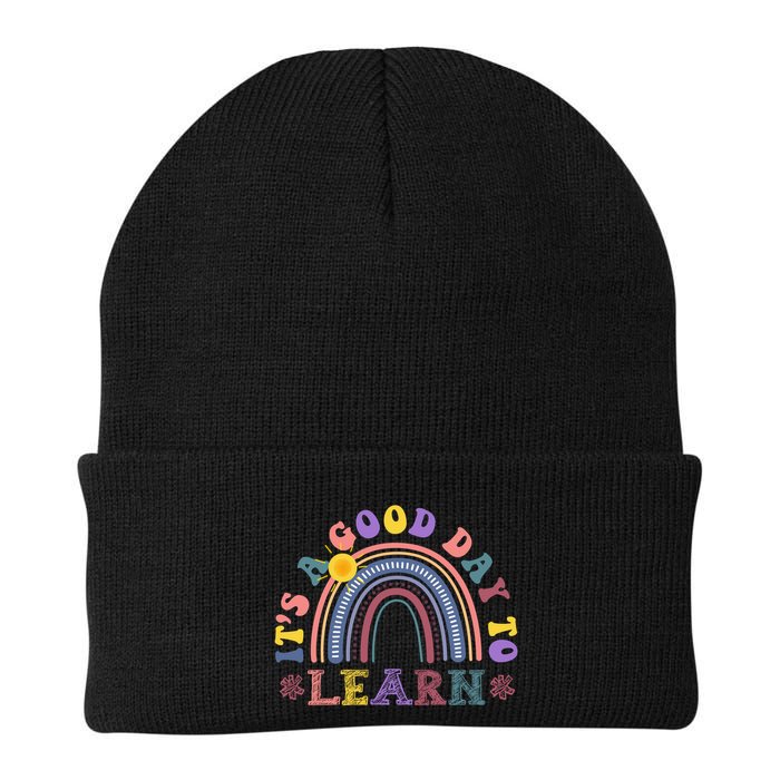 It's A Good Day To Learn Colorful Rainbow Back To School Beanie