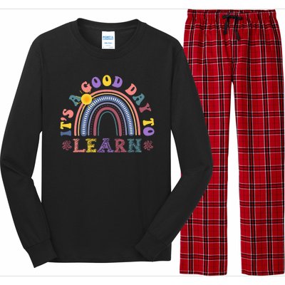 It's A Good Day To Learn Colorful Rainbow Back To School Long Sleeve Pajama Set