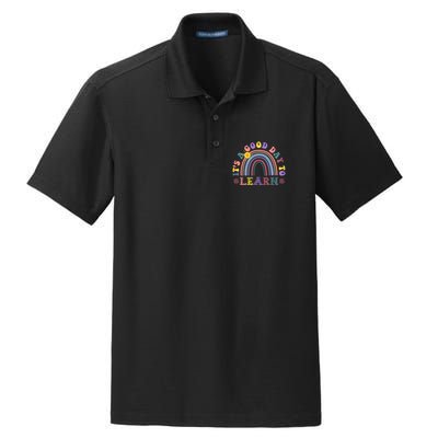 It's A Good Day To Learn Colorful Rainbow Back To School Dry Zone Grid Polo