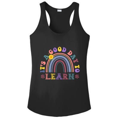 It's A Good Day To Learn Colorful Rainbow Back To School Ladies PosiCharge Competitor Racerback Tank