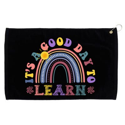 It's A Good Day To Learn Colorful Rainbow Back To School Grommeted Golf Towel
