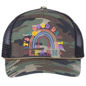 It's A Good Day To Learn Colorful Rainbow Back To School Retro Rope Trucker Hat Cap