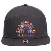 It's A Good Day To Learn Colorful Rainbow Back To School 7 Panel Mesh Trucker Snapback Hat