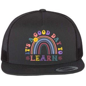 It's A Good Day To Learn Colorful Rainbow Back To School Flat Bill Trucker Hat