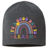 It's A Good Day To Learn Colorful Rainbow Back To School Sustainable Beanie