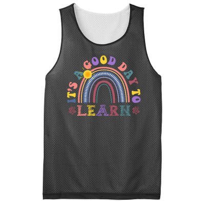 It's A Good Day To Learn Colorful Rainbow Back To School Mesh Reversible Basketball Jersey Tank