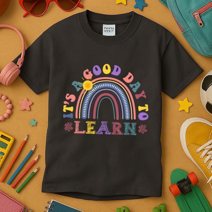 It's A Good Day To Learn Colorful Rainbow Back To School Kids T-Shirt