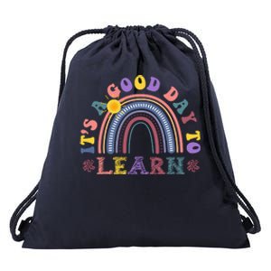 It's A Good Day To Learn Colorful Rainbow Back To School Drawstring Bag