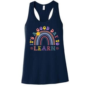 It's A Good Day To Learn Colorful Rainbow Back To School Women's Racerback Tank