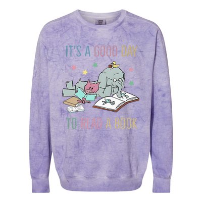 ItS A Good Day To Read A Book Colorblast Crewneck Sweatshirt