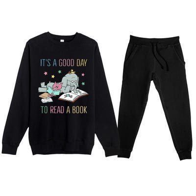 ItS A Good Day To Read A Book Premium Crewneck Sweatsuit Set