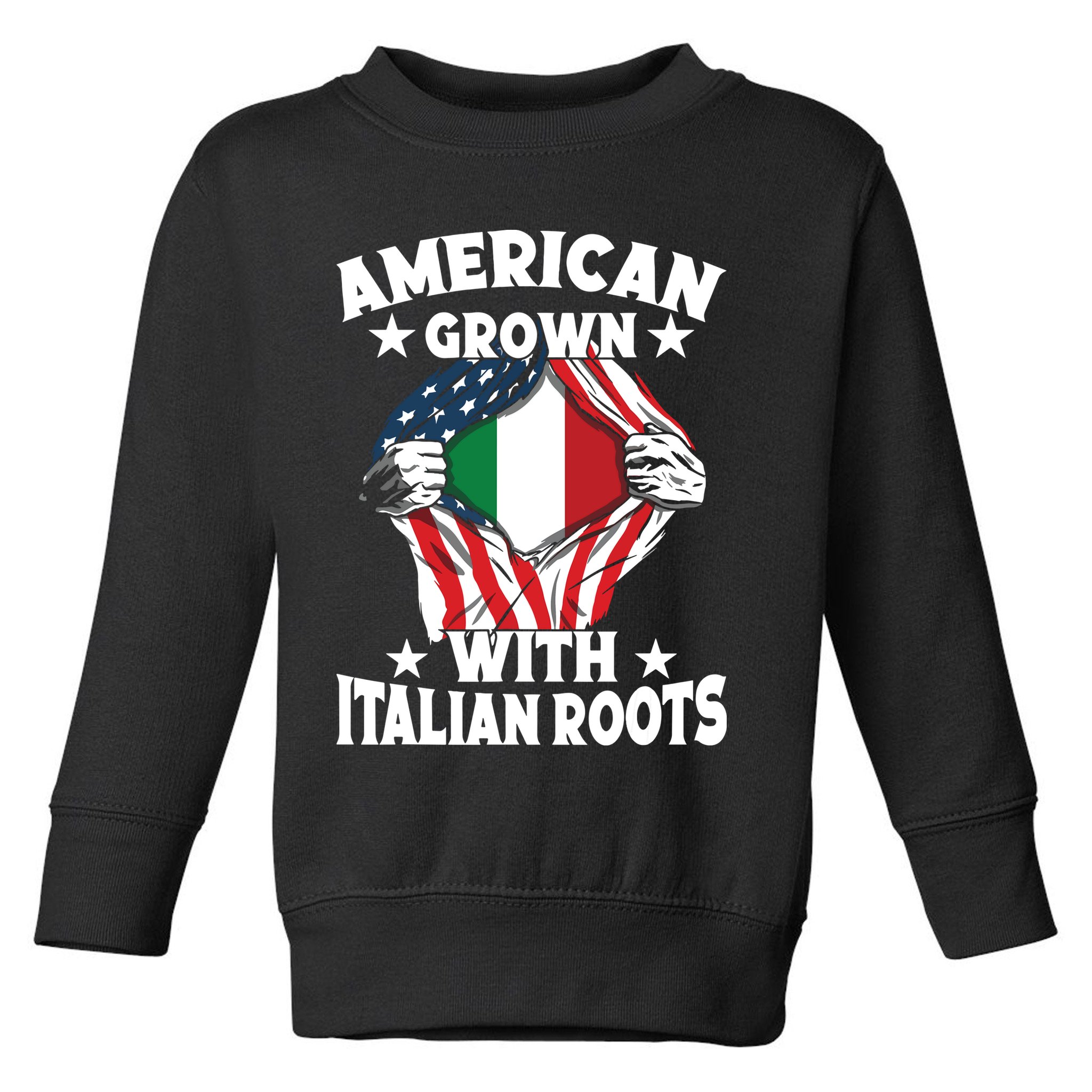 Italy American Grown With Italian Roots Proud Italian Toddler Sweatshirt