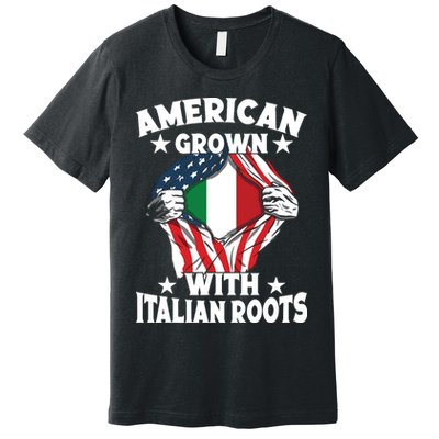 Italy American Grown With Italian Roots Proud Italian Premium T-Shirt