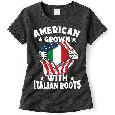 Italy American Grown With Italian Roots Proud Italian Womens T-Shirt