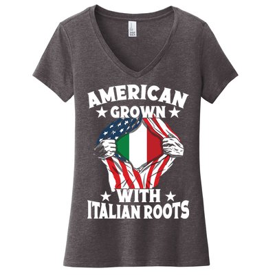 Italy American Grown With Italian Roots Proud Italian Women's V-Neck T-Shirt