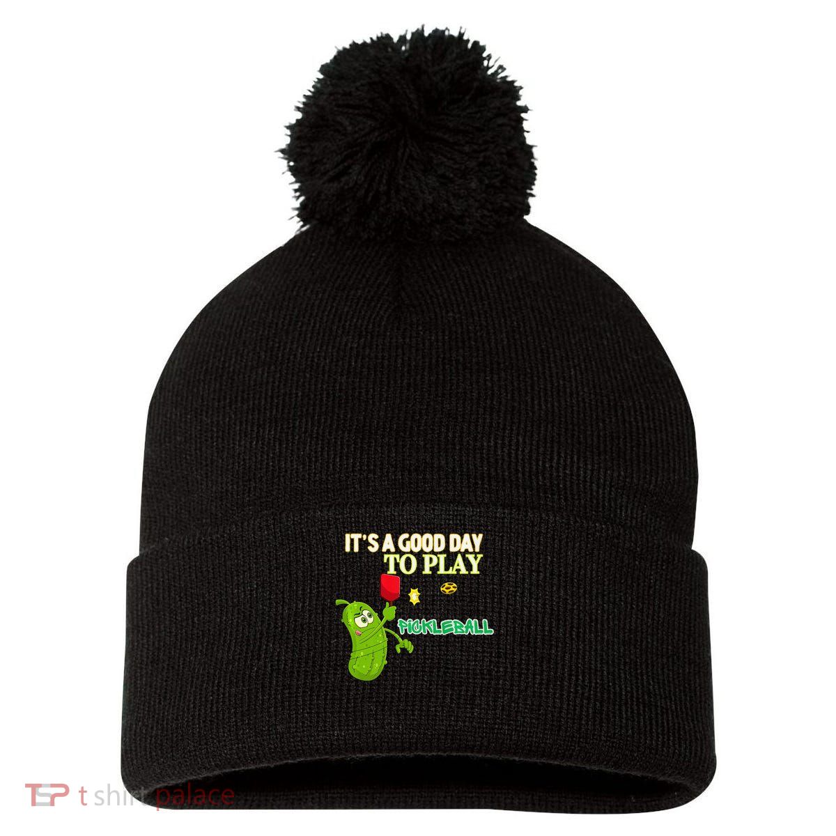 Its A Good Days To Play Pickleball Dink Player Pickleball Gift Pom Pom 12in Knit Beanie