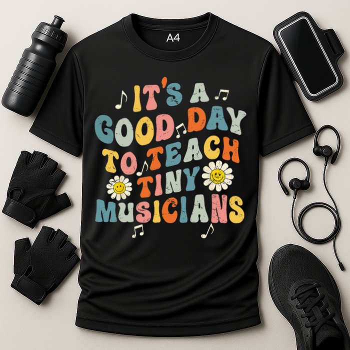 Its A Good Day To Teach Tiny Music Teacher Flower Cooling Performance Crew T-Shirt