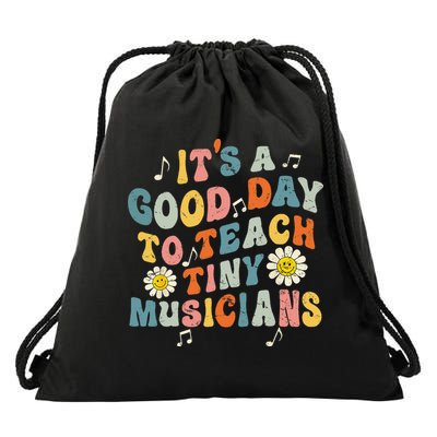 Its A Good Day To Teach Tiny Music Teacher Flower Drawstring Bag
