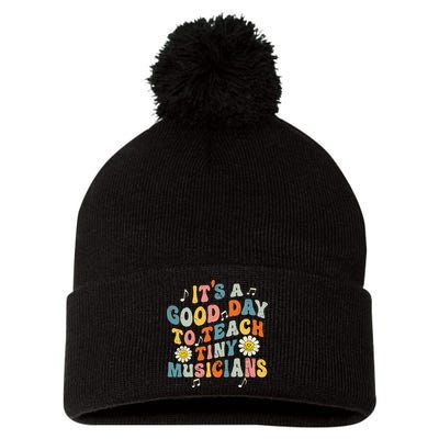 Its A Good Day To Teach Tiny Music Teacher Flower Pom Pom 12in Knit Beanie