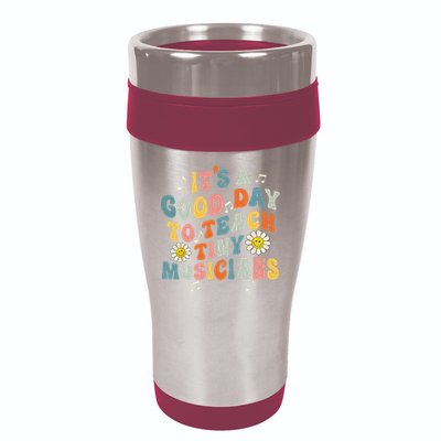Its A Good Day To Teach Tiny Music Teacher Flower 16oz Travel Tumbler
