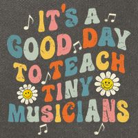 Its A Good Day To Teach Tiny Music Teacher Flower Cotton Canvas Backpack