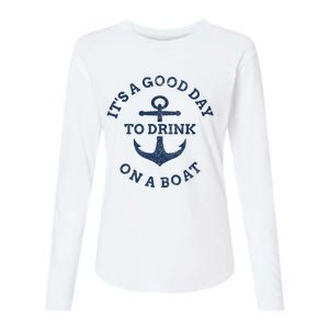 It's A Good Day To Drink On A Boat Lake Day Drinking Womens Cotton Relaxed Long Sleeve T-Shirt